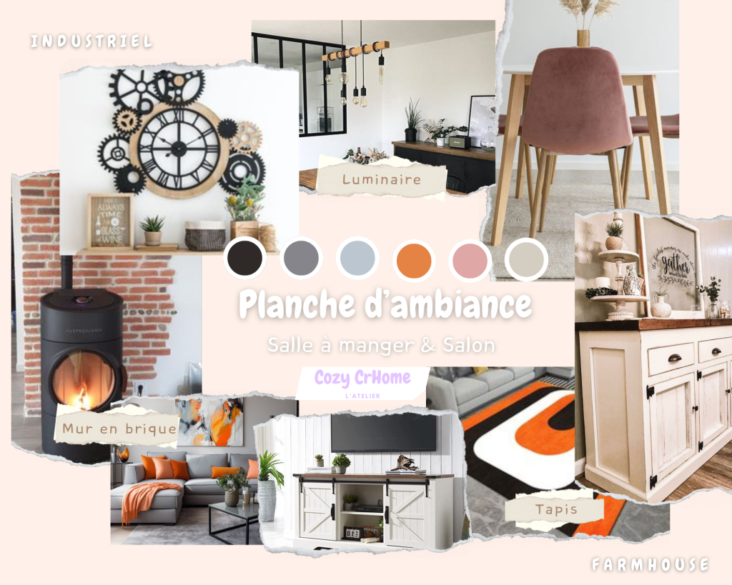 moodboard planche ambiance sam&salon indus farmehouse